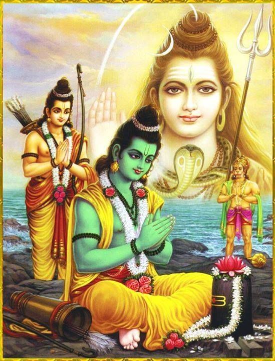 Shri Ram richt zich tot Shivji, daar Shri Ram op het punt staat om het leven van Ravan op aarde te beëindigend.